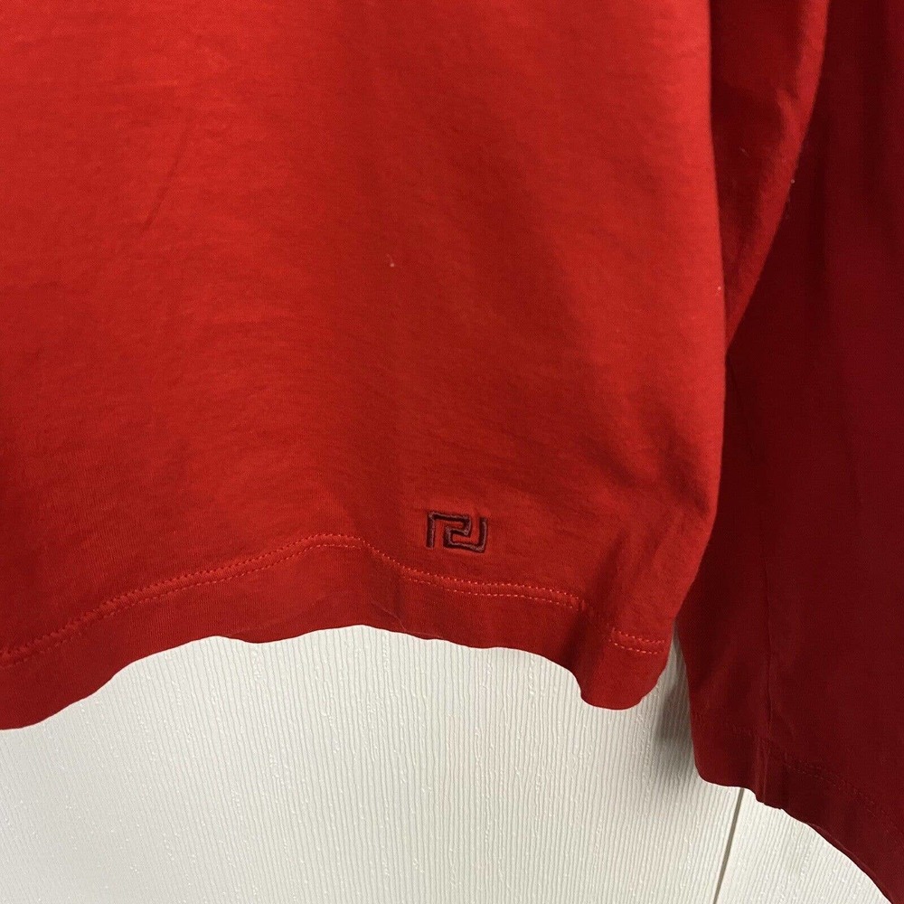 Versace Women’s Red V Neck Long Sleeve Cotton T-Shirt Size 3XL. - Picture 4 of 13